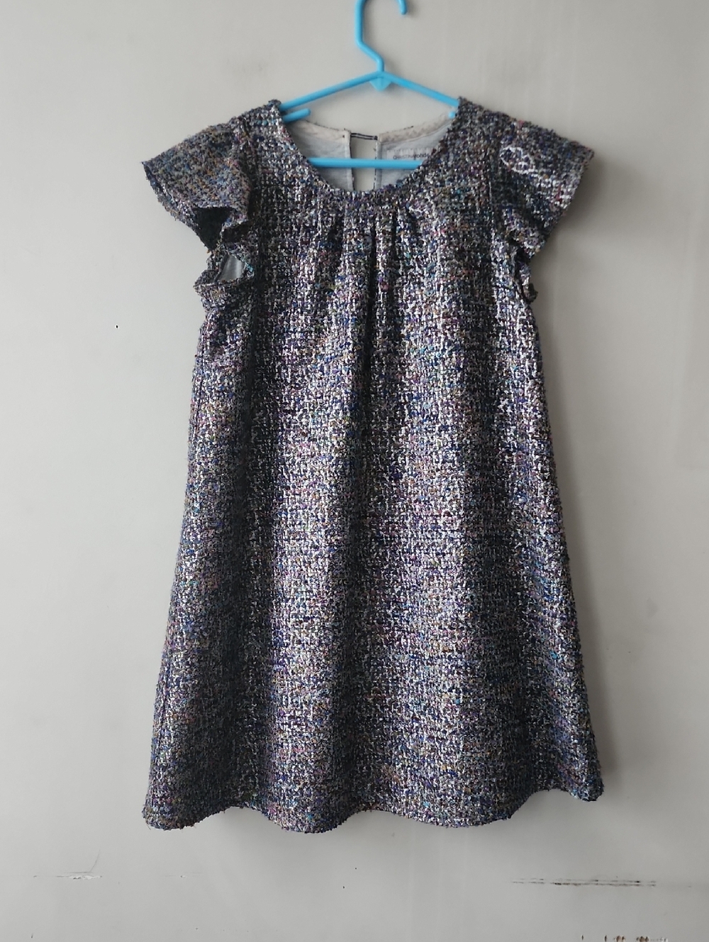 Christina Metallic Tweed A-Line Dress in Multicolor Shimmer